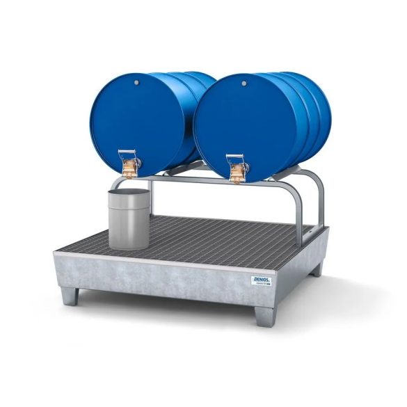 Lefejtő állomás acélból, 2 db 200 l hordóhoz, horganyzott