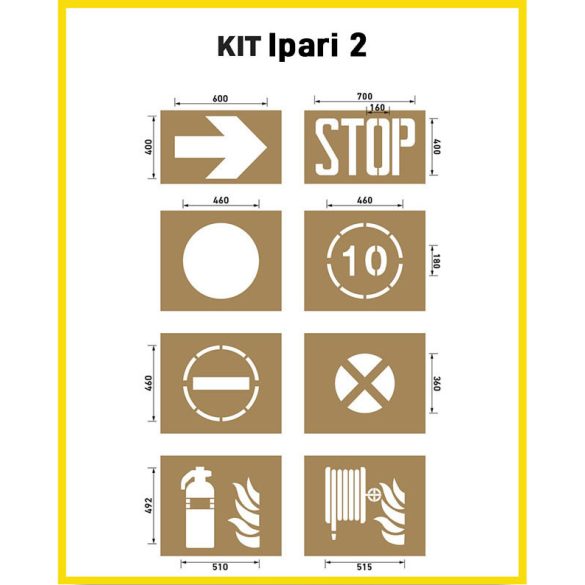 Jelölősablon - ipari - KIT Ipari 2 (8 db/csomag)