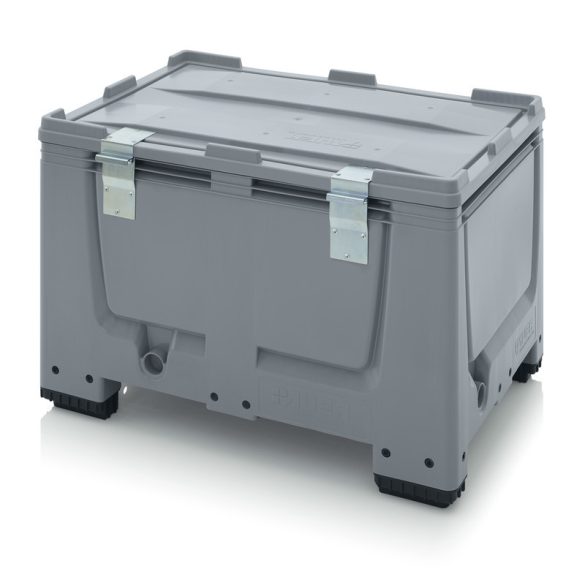 BBG 1208 SA műanyag konténer zsanéros fedéllel 1200x800x790 mm 535 L
